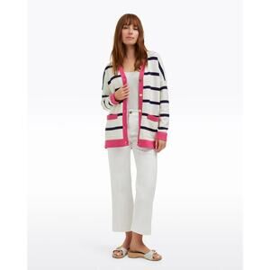 Draper James Pink and Navy Striped Cardigan